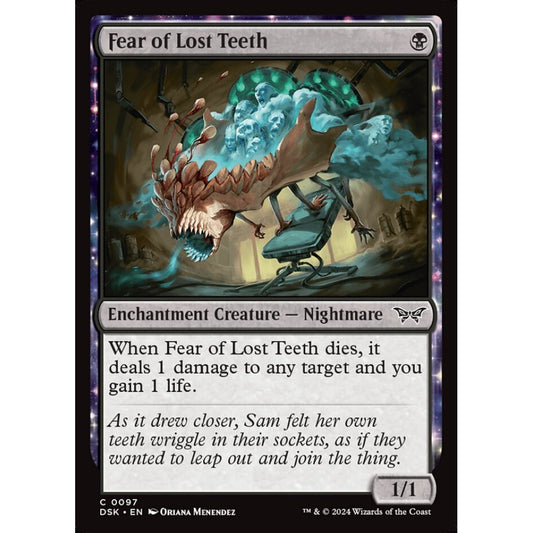 Fear of Lost Teeth, 97, common, Magic: The Gathering, Duskmourn: House of Horror