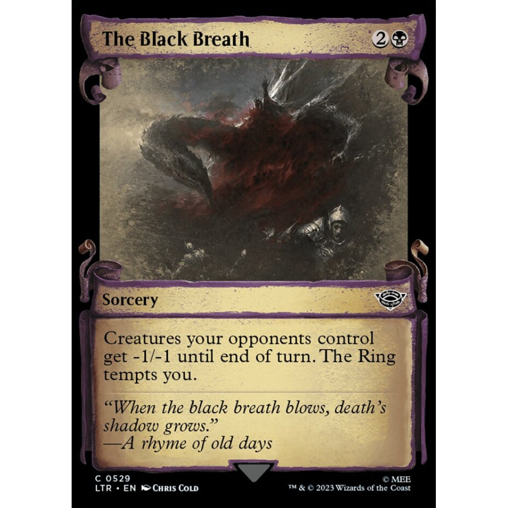 The Black Breath, common, 529, Magic the Gathering, The Lord of the Rings: Tales of Middle-earth