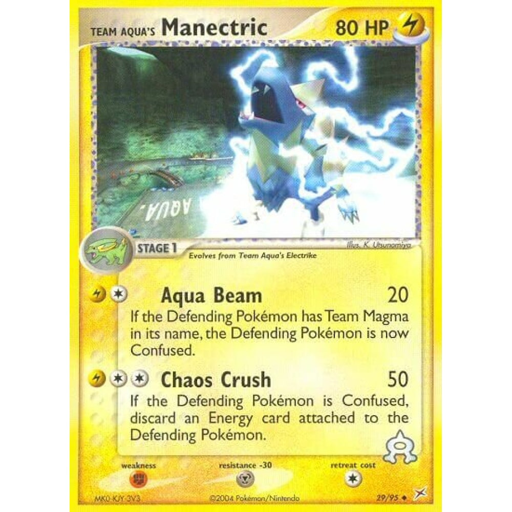 Team Aqua's Manectric Uncommon 29/95 Pokemon Card Game EX Team Magma vs Team Aqua