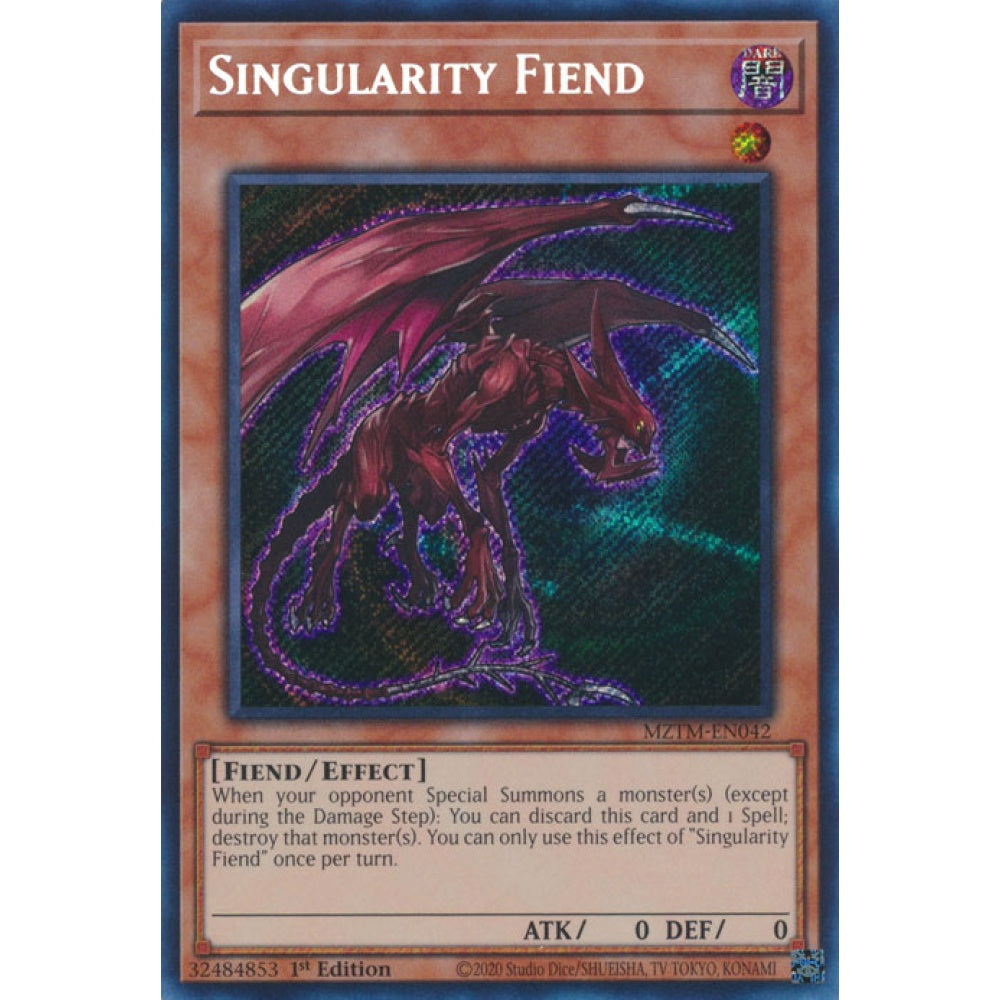 Singularity Fiend MZTM-EN042 Secret Secret Rare Yu-Gi-Oh Maze of the Master in Art