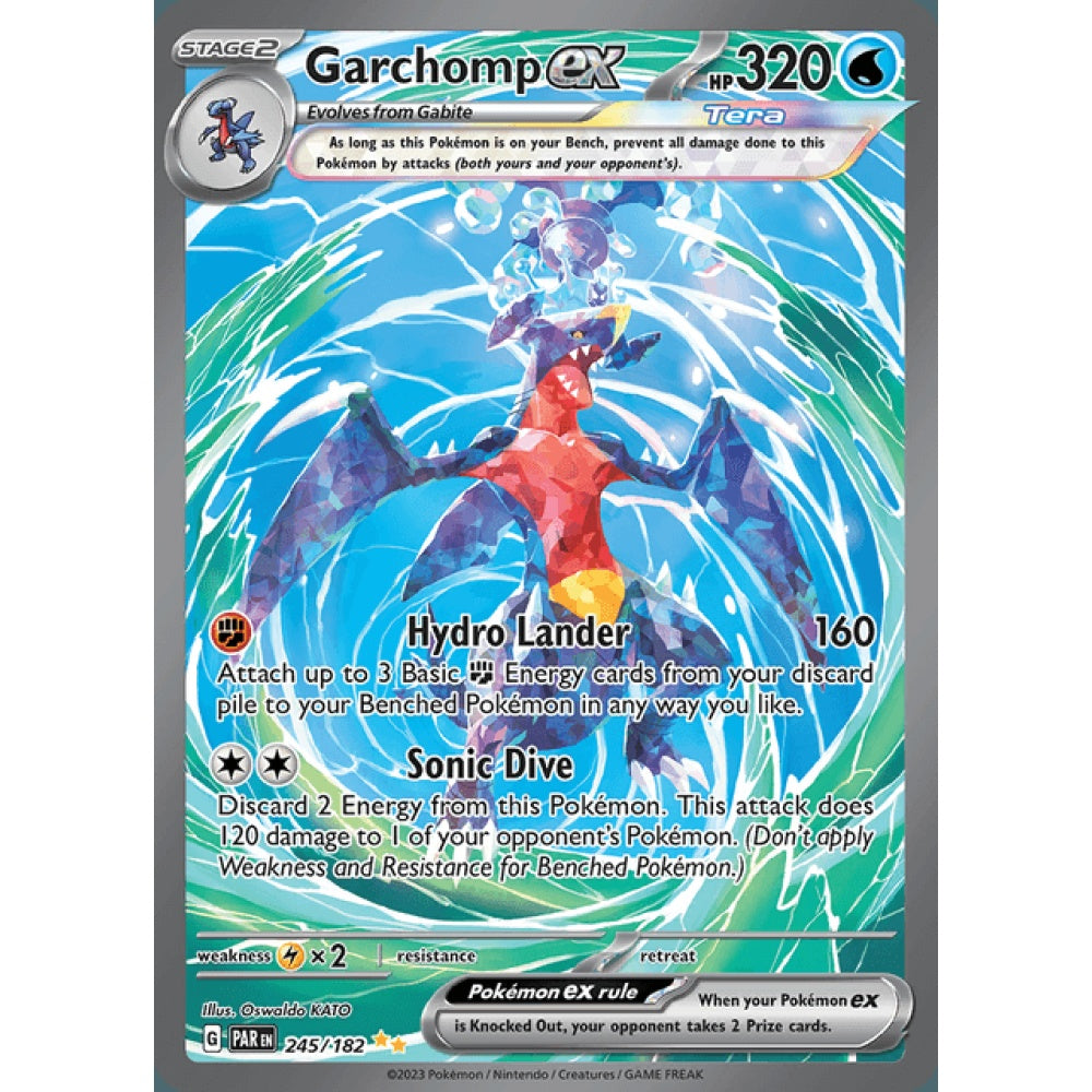Garchomp ex Secret Illustration Rare 245/182 Pokemon Card Game Paradox Rift