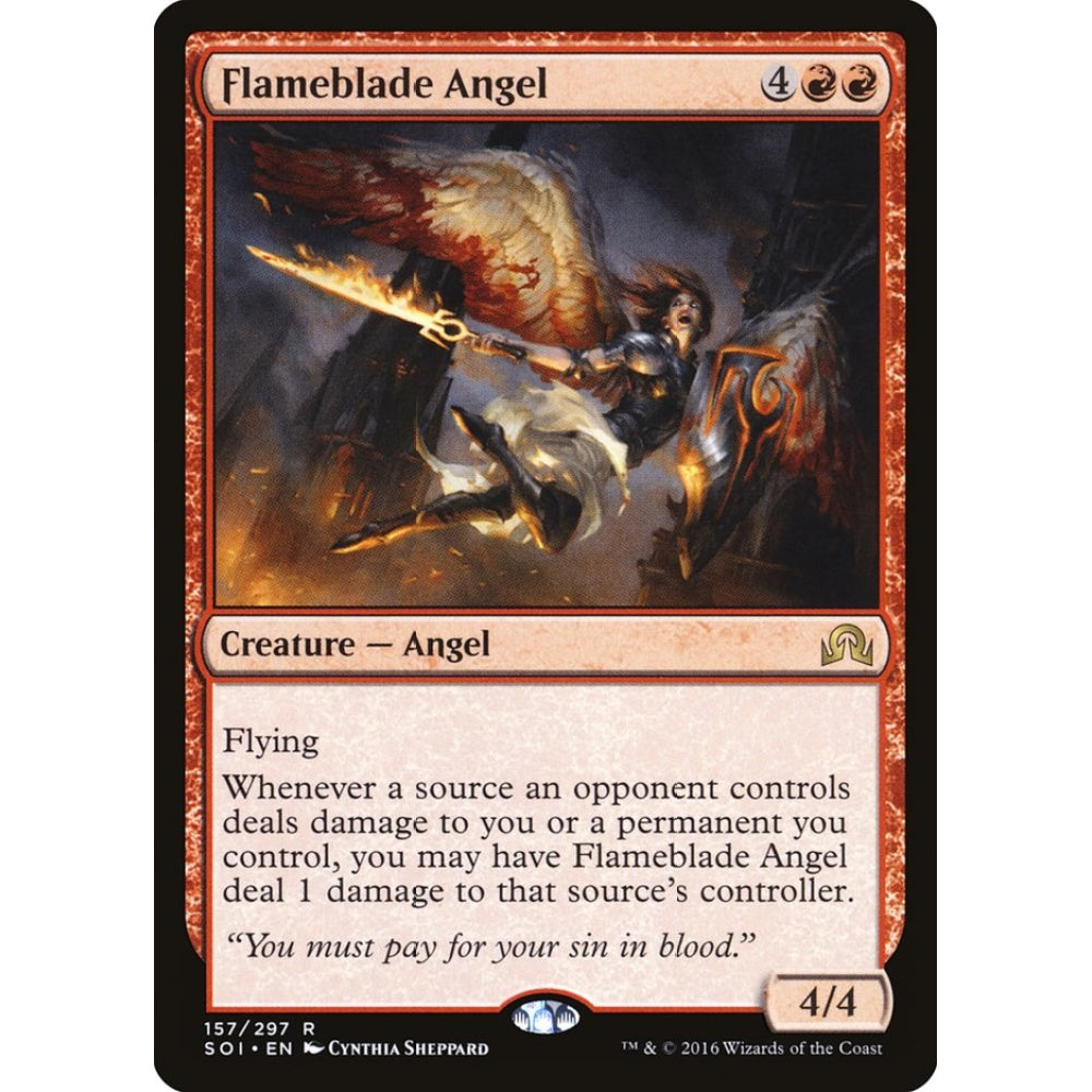 Flameblade Angel rare 157 Magic the Gathering Shadows over Innistrad