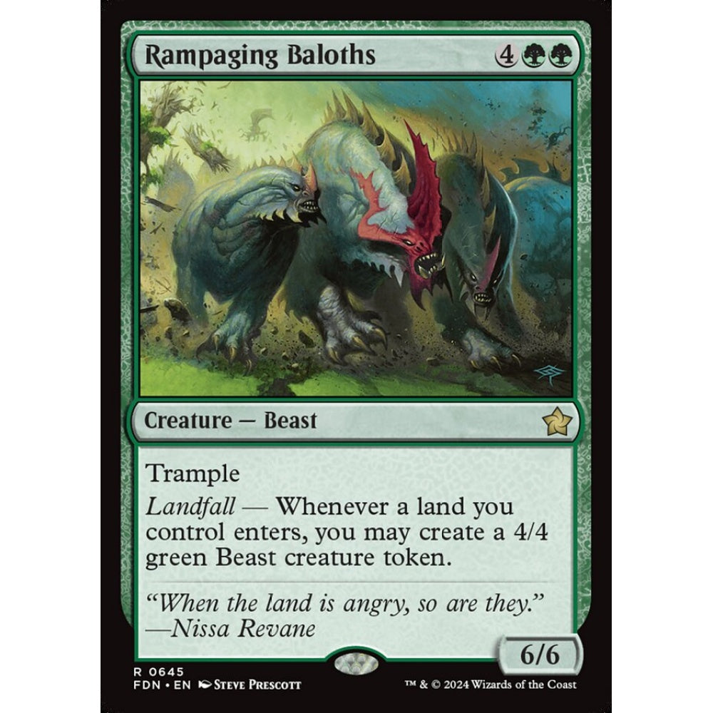 Rampaging Baloths, 645, rare, Magic: The Gathering, Foundations