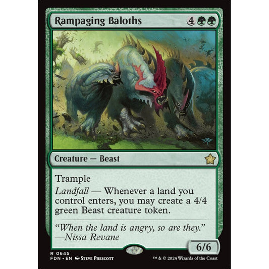 Rampaging Baloths, 645, rare, Magic: The Gathering, Foundations