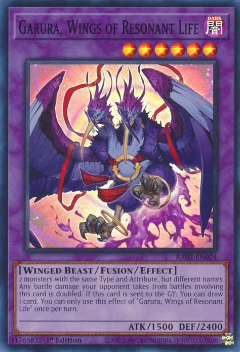 Garura, Wings of Resonant Life MP23-EN148 Prismatic Prismatic Secret Rare Yu-Gi-Oh 25th Anniversary Tin: Dueling Heroes Mega Pack in Art