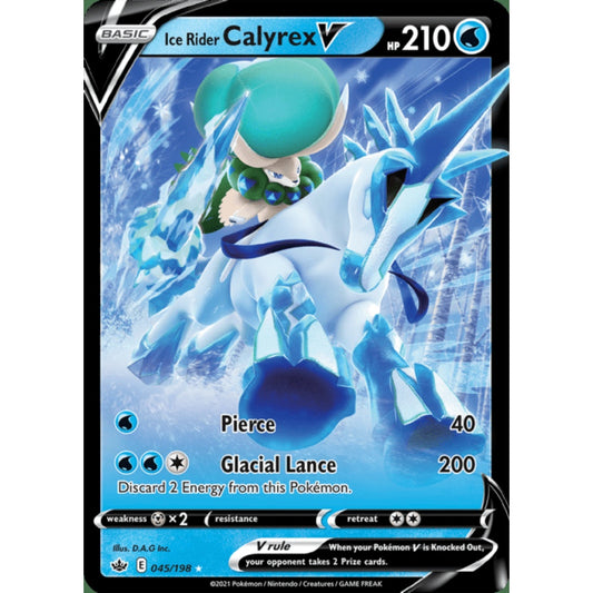 Ice Rider Calyrex V Double Rare 045/198 Pokemon Card Game Chilling Reign