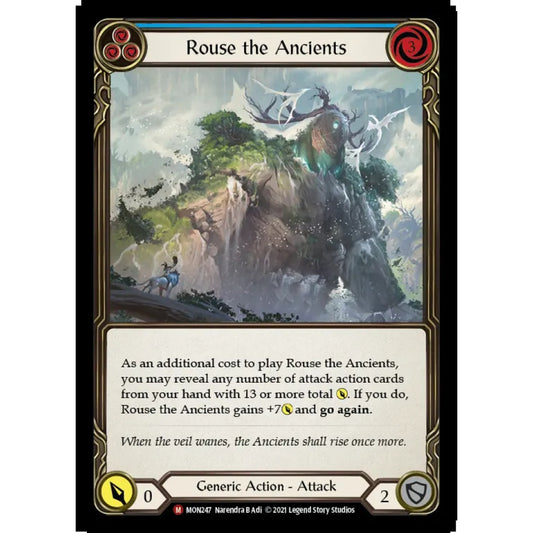 Rouse the Ancients MON247-RF Majestic Flesh & Blood Trading Card Game Monarch in Rainbow Foil Art