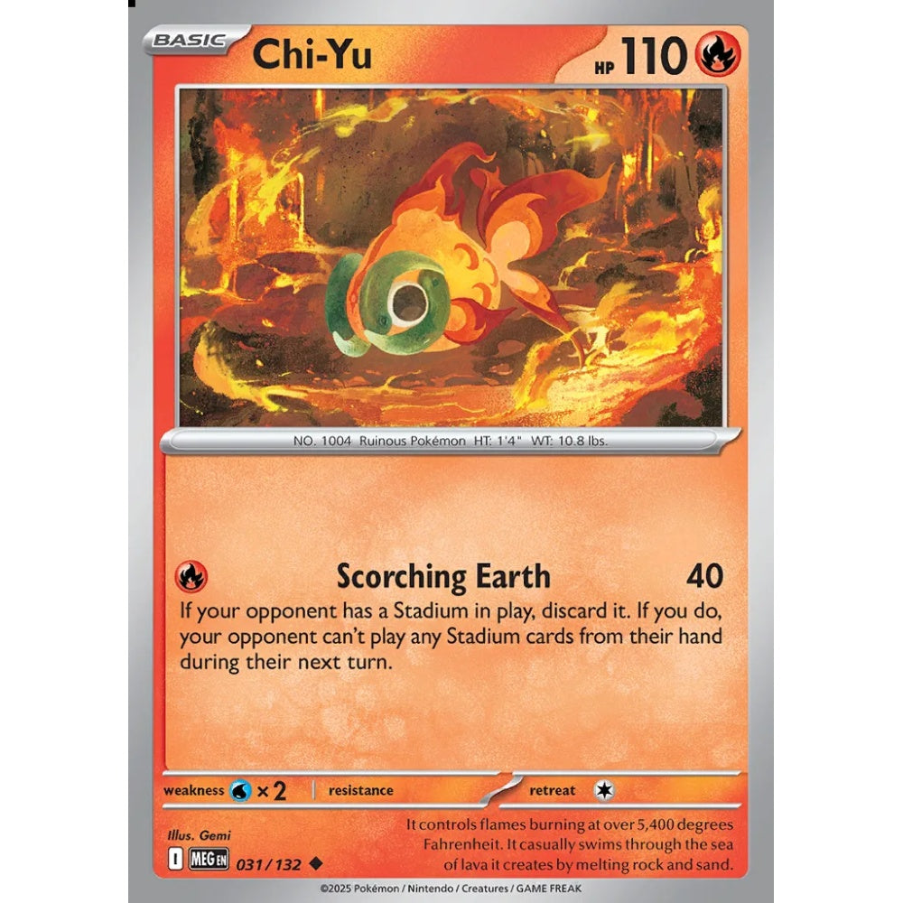 Chi-Yu Uncommon 031/132 Pokemon Card Game Mega Evolution