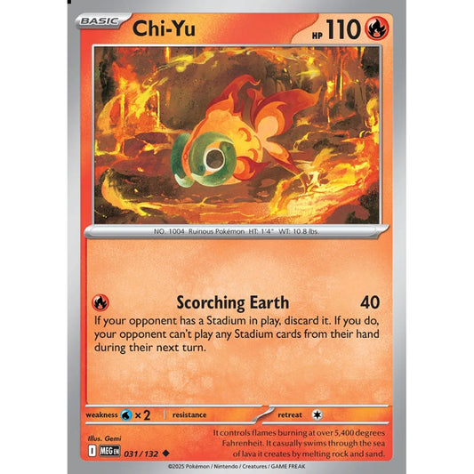 Chi-Yu Uncommon 031/132 Pokemon Card Game Mega Evolution