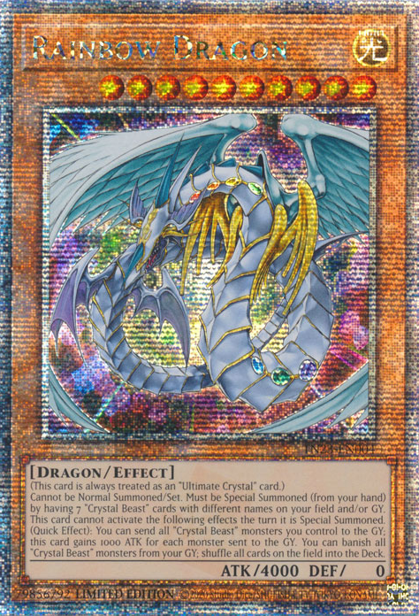 Rainbow Dragon TN23-EN004 QCR Quarter Century Secret Rare Yu-Gi-Oh 25th Anniversary Tin: Dueling Heroes in Art