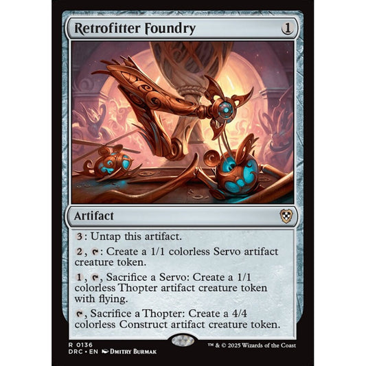 Retrofitter Foundry, 136, rare, Magic: The Gathering, Aetherdrift Commander