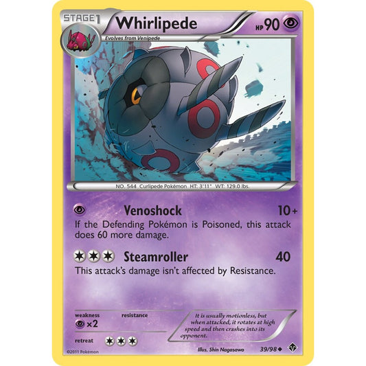 Whirlipede Uncommon 39/98 Pokemon Card Game Emerging Powers