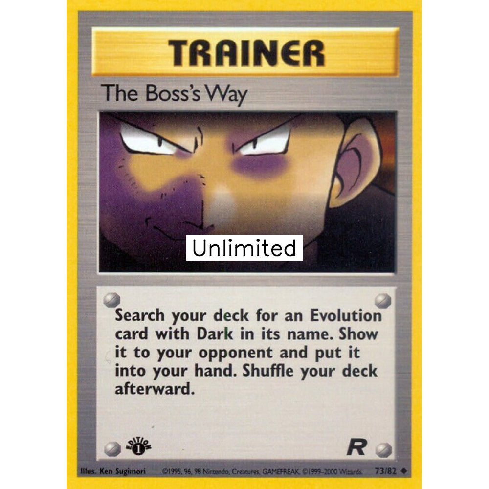 The Boss's Way Uncommon 73/82 Pokemon Card Game Team Rocket