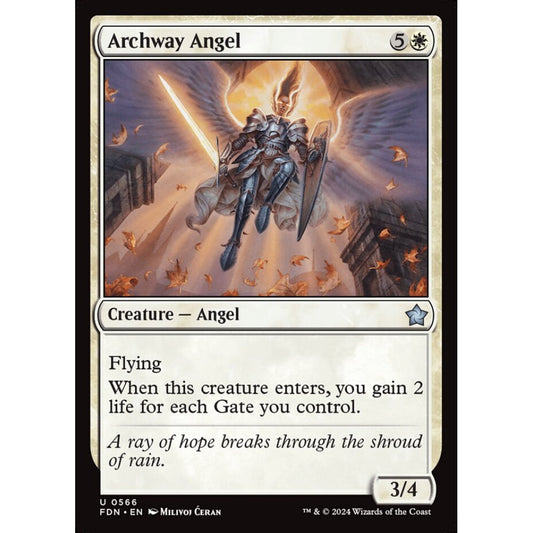 Archway Angel, 566, uncommon, Magic: The Gathering, Foundations