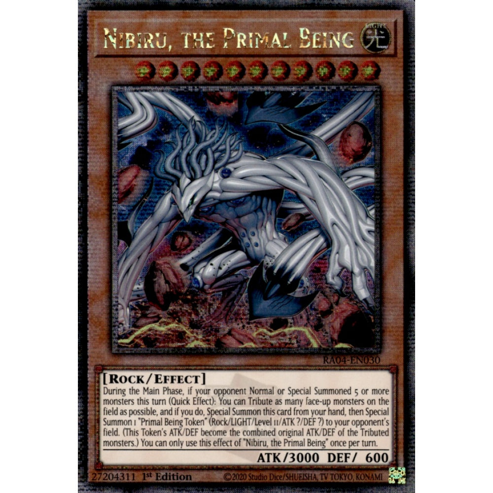 Nibiru, the Primal Being RA04-EN030 QCR Quarter Century Secret Rare Yu-Gi-Oh Quarter Century Stampede in New Art Art