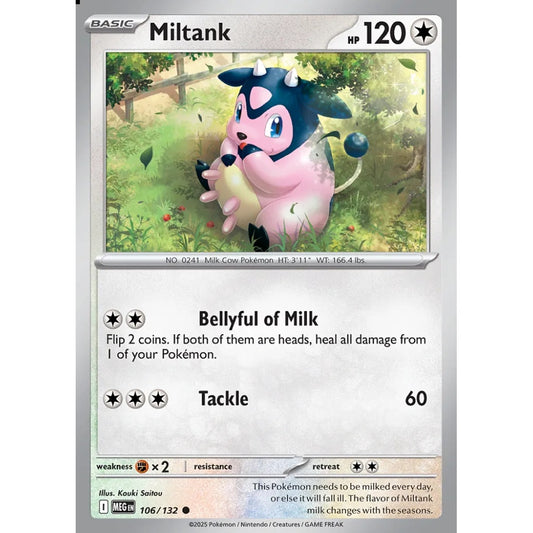 Miltank Common 106/132 Pokemon Card Game Mega Evolution