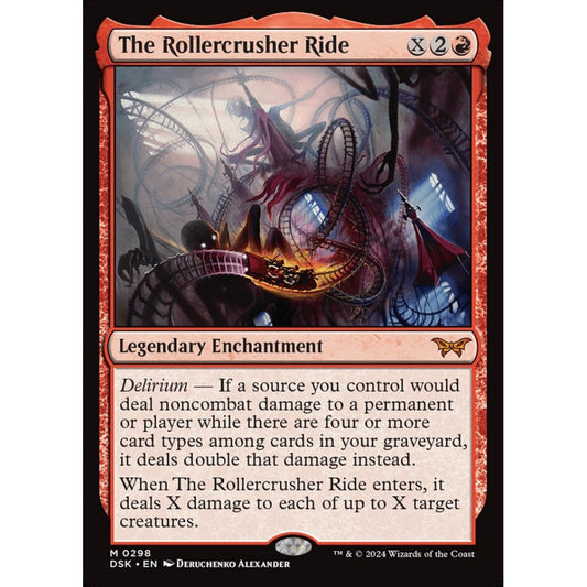 The Rollercrusher Ride, 298, mythic, Magic: The Gathering, Duskmourn: House of Horror