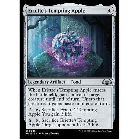 Eriette's Tempting Apple, uncommon, 245, Magic the Gathering, Wilds of Eldraine