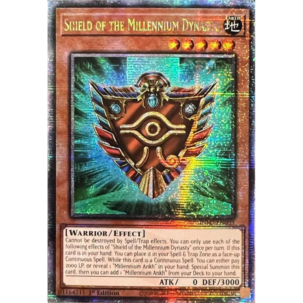 Shield of the Millennium Dynasty (Quarter Century Secret Rare) INFO-EN003 QCR Yu-Gi-Oh The Infinite Forbidden