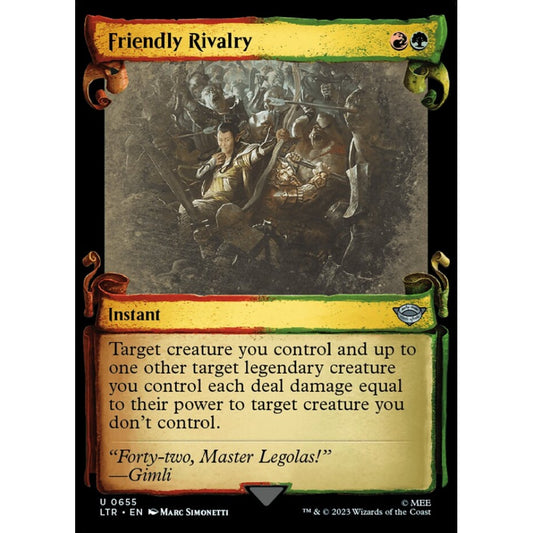 Friendly Rivalry, uncommon, 655, Magic the Gathering, The Lord of the Rings: Tales of Middle-earth