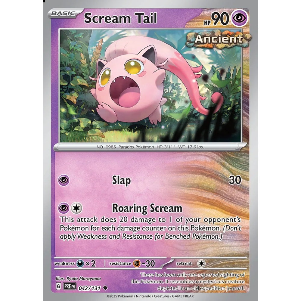 Scream Tail Uncommon 042/131 Pokemon Card Game Prismatic Evolutions