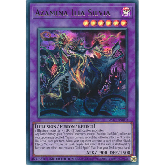 Azamina Ilia Silvia MP25-EN103 Prismatic Prismatic Secret Rare Yu-Gi-Oh 2025 Mega-Pack Tin in Art