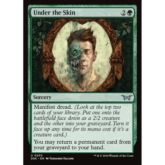 Under the Skin, 203, uncommon, Magic: The Gathering, Duskmourn: House of Horror
