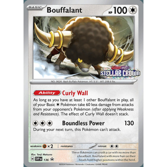 Bouffalant Black Star Promo 136 Pokemon Card Game Scarlet & Violet Promos