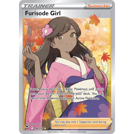 Furisode Girl Rare Ultra 190/195 Pokemon Card Game Silver Tempest