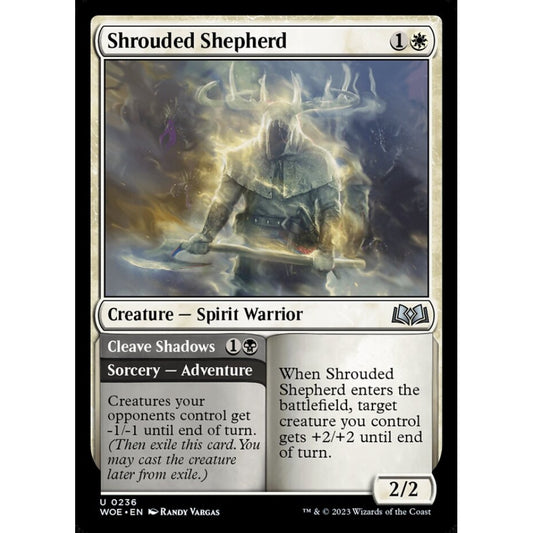 Shrouded Shepherd // Cleave Shadows, uncommon, 236, Magic the Gathering, Wilds of Eldraine