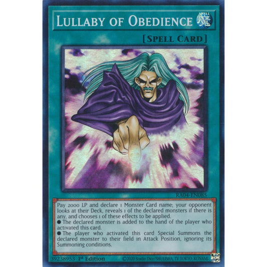 Lullaby of Obedience RA04-EN085 Super Super Rare Yu-Gi-Oh Quarter Century Stampede in Art