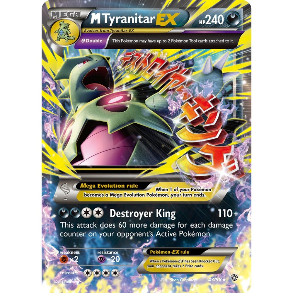 M Tyranitar-EX Rare Holo EX 43/98 Pokemon Card Game Ancient Origins