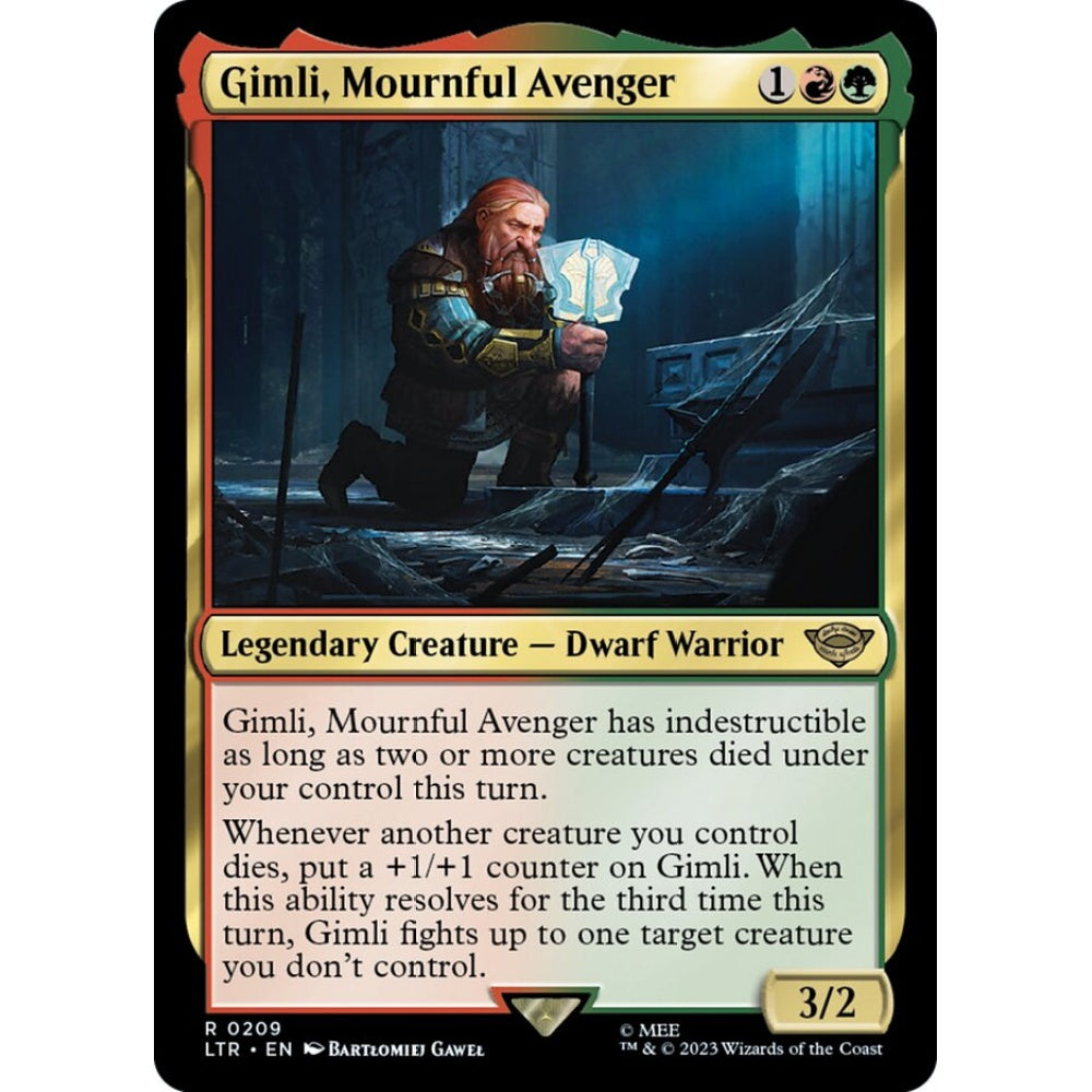 Gimli, Mournful Avenger, rare, 209, Magic the Gathering, The Lord of the Rings: Tales of Middle-earth