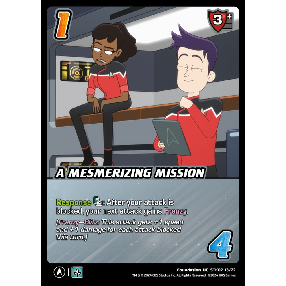 A Mesmerizing Mission, 13/22, STK02, Universus, Star Trek Lower Decks Challenger Decks, Foundation, UC