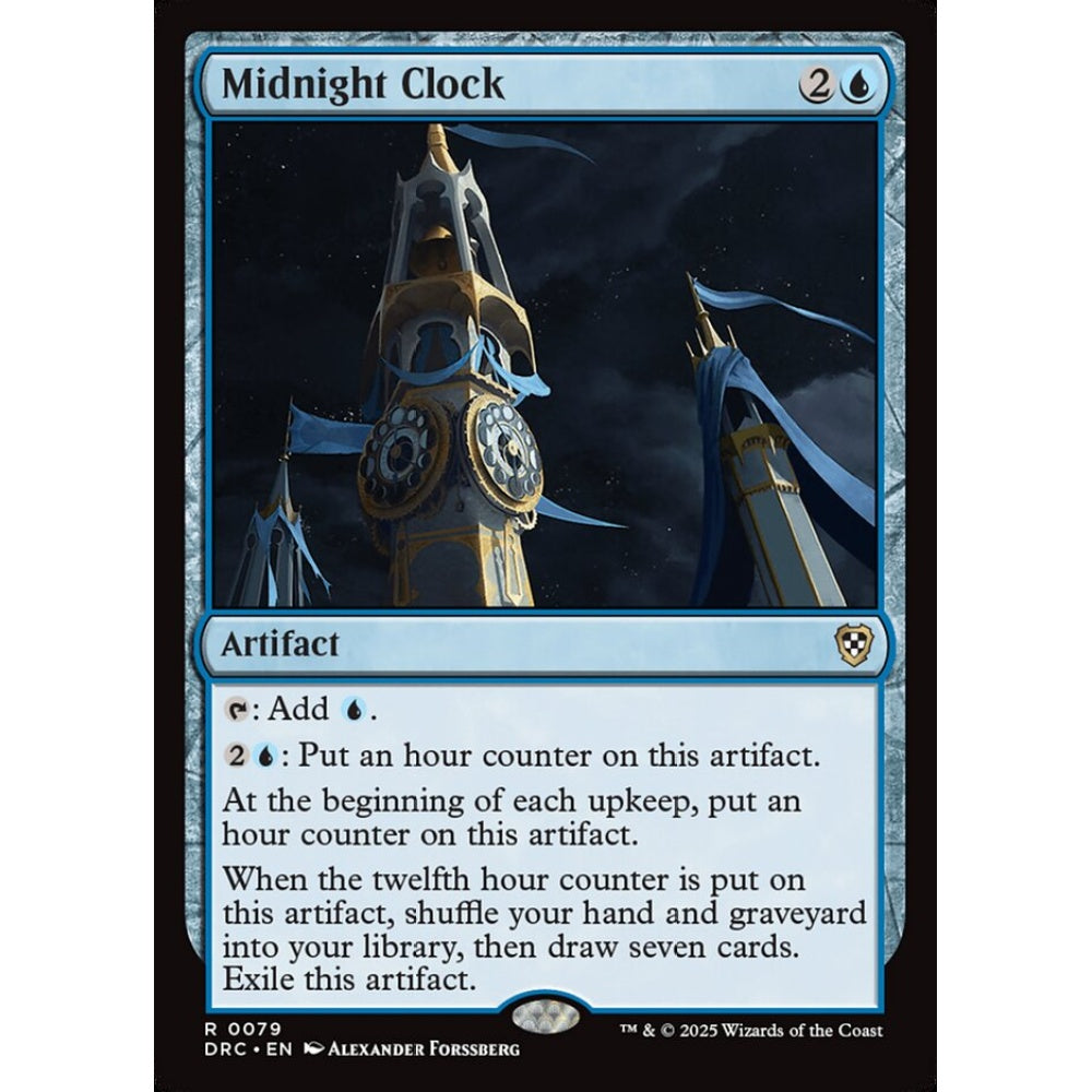 Midnight Clock, 79, rare, Magic: The Gathering, Aetherdrift Commander