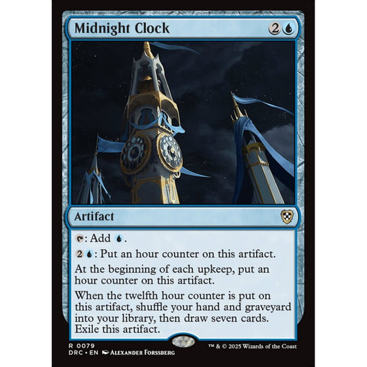 Midnight Clock, 79, rare, Magic: The Gathering, Aetherdrift Commander