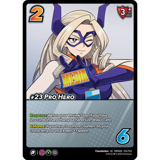 #23 Pro Hero, 142/153, UC, UniVersus, MHA06 Jet Burn