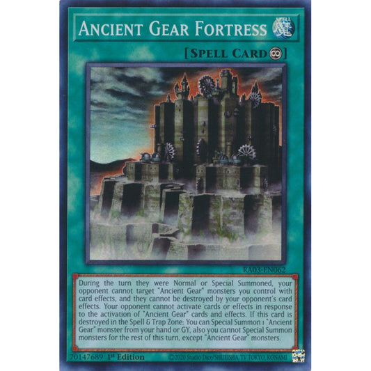 Ancient Gear Fortress RA03-EN062 Ultra Ultra Rare Yu-Gi-Oh Quarter Century Bonanza in Art