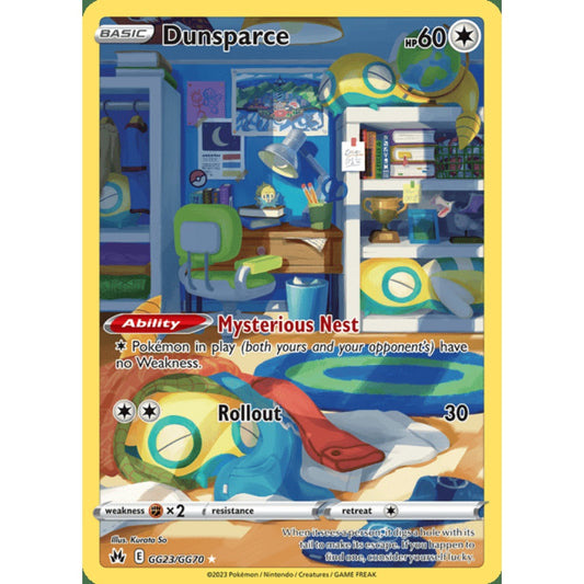 Dunsparce Illustration Rare GG23/GG70 Pokemon Card Game Crown Zenith