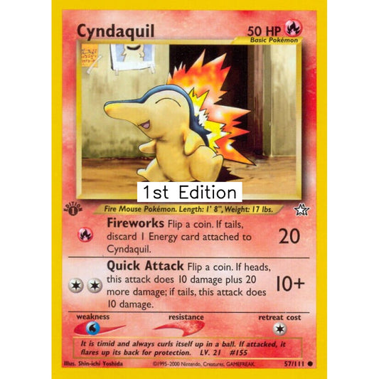 Cyndaquil Common 57/111 Pokemon Card Game Neo Genesis