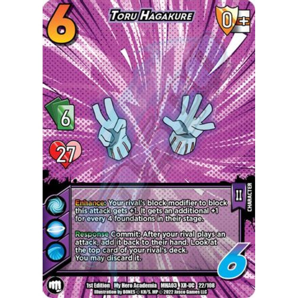 Toru Hagakure, 22/108, XR-UC, UniVersus, MHA03 Heroes Clash