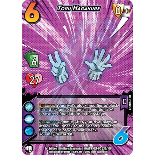 Toru Hagakure, 22/108, XR-UC, UniVersus, MHA03 Heroes Clash
