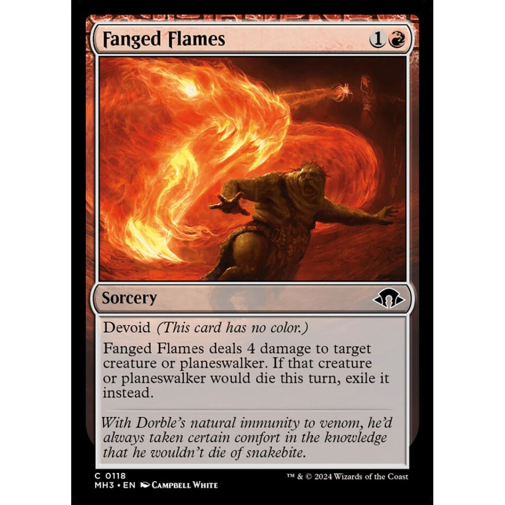 Fanged Flames, 118, common, Magic: The Gathering, Modern Horizons 3