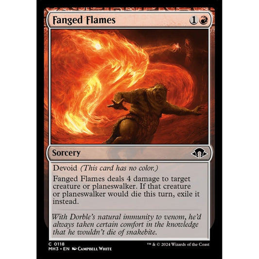 Fanged Flames, 118, common, Magic: The Gathering, Modern Horizons 3