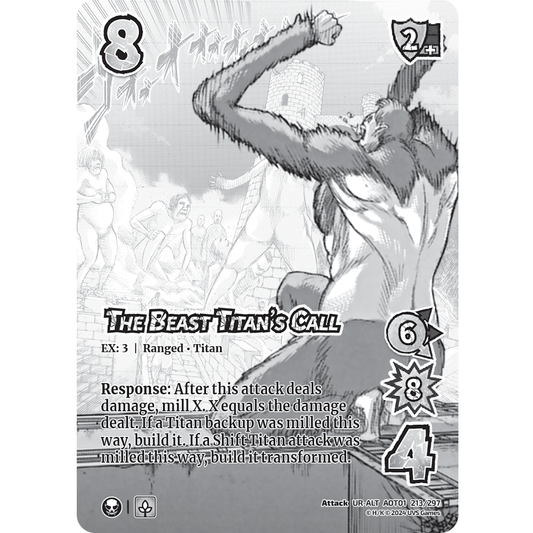 The Beast Titan's Call, 213/297, UR-ALT, UniVersus, Attack on Titan: Battle for Humanity