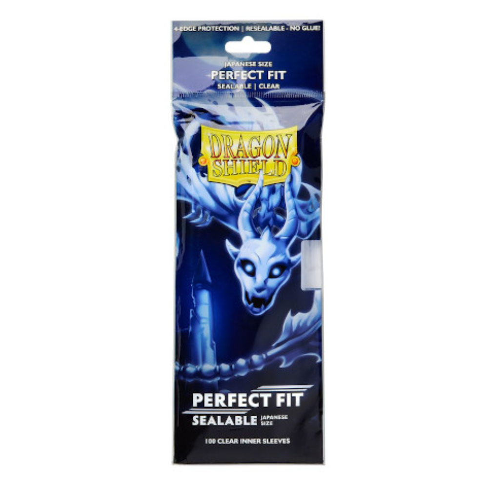 Dragon Shield - Perfect Fit Toploaders Japanese Size Inner Sealable Sleeves 100pk - Clear