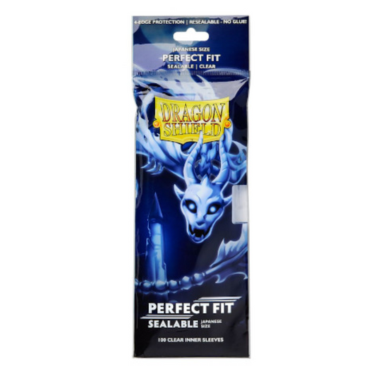 Dragon Shield - Perfect Fit Toploaders Japanese Size Inner Sealable Sleeves 100pk - Clear