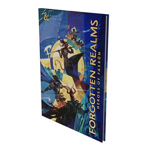 Book titled 'Forgotten Realms: Heroes of Faerun' on a white background