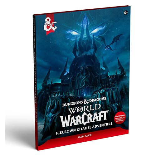 Dungeons & Dragons World Warcraft Icecrown Citadel Adventure map pack book cover shown at a slight angle on a white background.