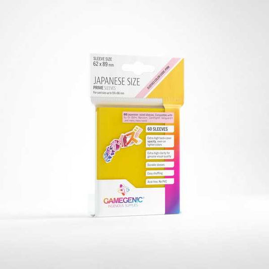 Gamegenic Prime Japanese Sized Sleeves Yellow (60 ct.)